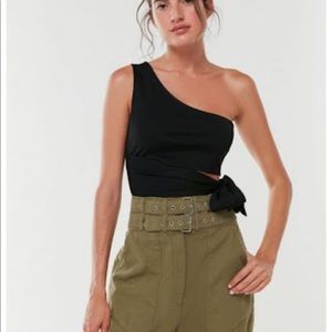 Urban outfitters one shoulder tie tank top